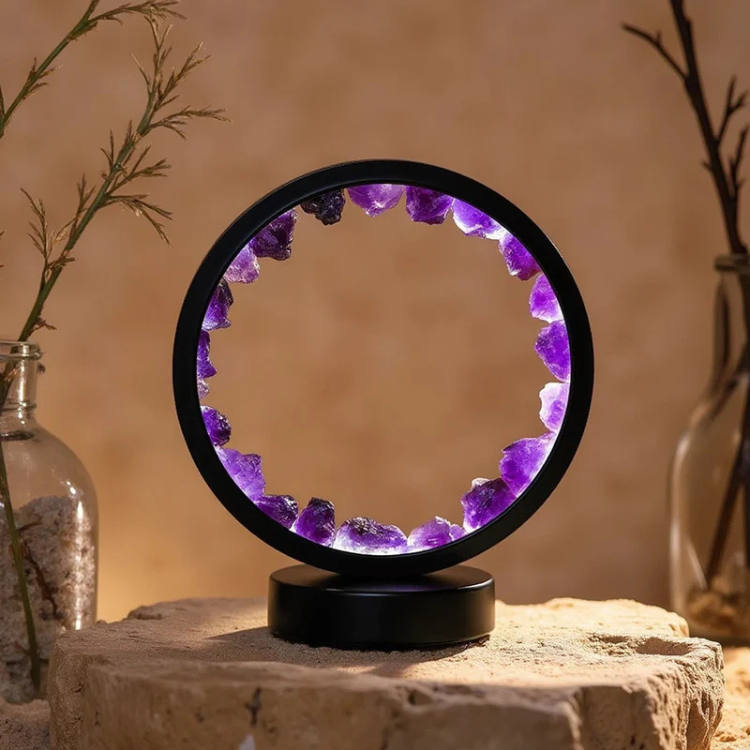 💜 Lampe Cercle d’Améthyste – Éclat et Sérénité