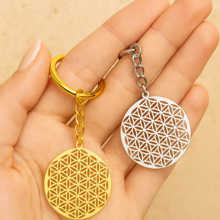 ✨ Porte-clés « Fleur de Vie » – Symbole d’Harmonie & d’Énergie Positive