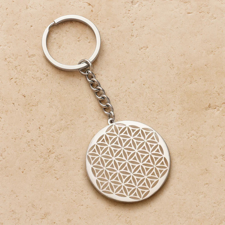 ✨ Porte-clés « Fleur de Vie » – Symbole d’Harmonie & d’Énergie Positive