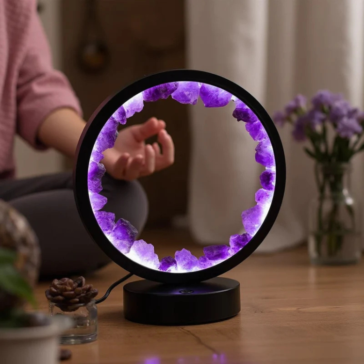 💜 Lampe Cercle d’Améthyste – Éclat et Sérénité