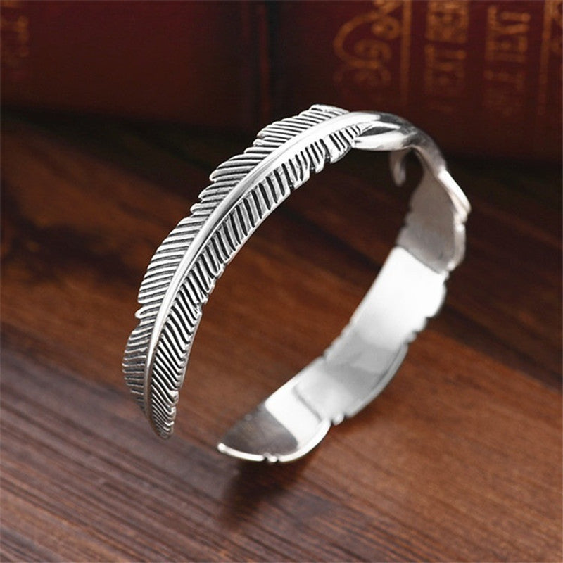Bracelet tibétain plume argentée - Eclat de Pierre