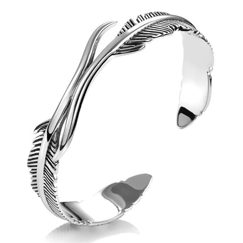 Bracelet tibétain plume argentée - Eclat de Pierre