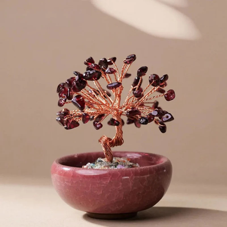 🌿 Arbre de Vie en Pierres Naturelles – Lapis-Lazuli & Amazonite
