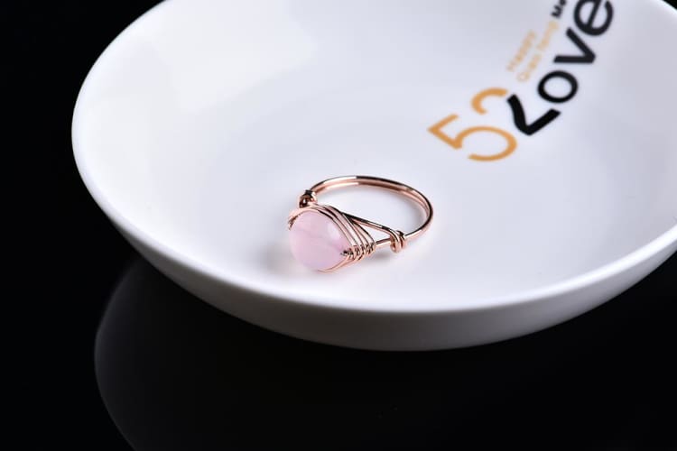 Anneau Vintage Quartz Rose - Eclat de Pierre