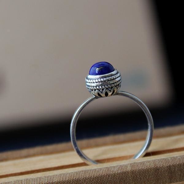 Bague coeur de Joyaux ornée de Lapis Lazuli - Eclat de Pierre