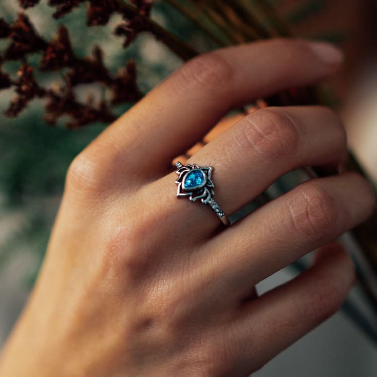 Bague de l'Epanouissement de la Fleur de Lotus - Eclat de Pierre