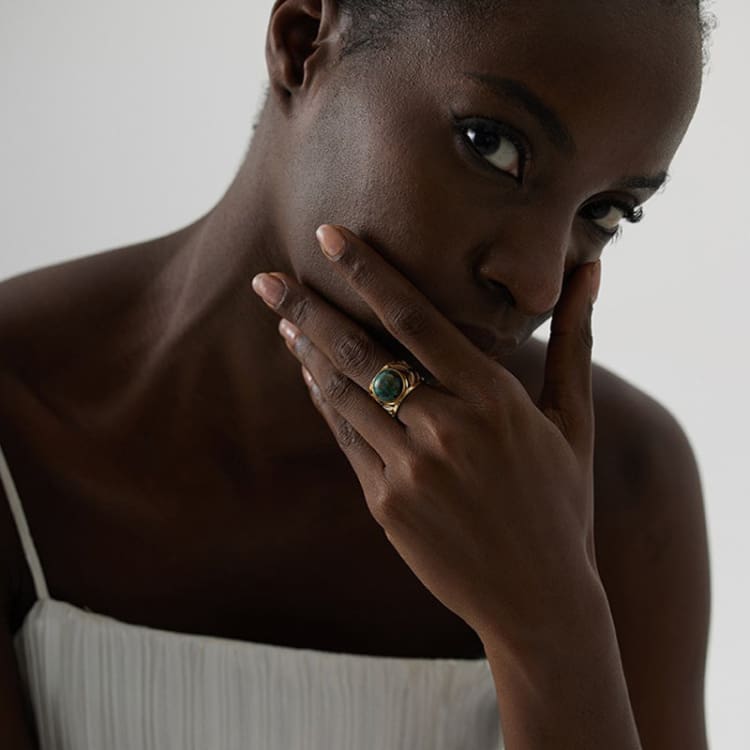 Bague en Agate Mousse - Eclat de Pierre