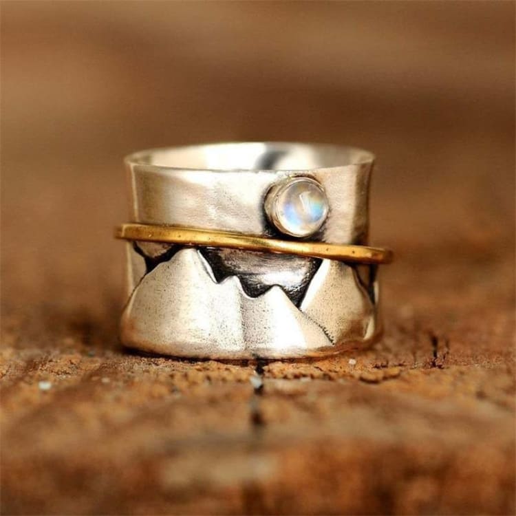 Bague vintage l'appel des sommets en pierre de lune - Eclat de Pierre