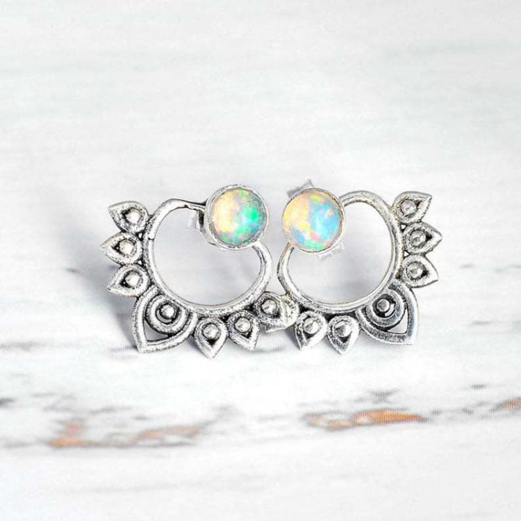 Boucle d'oreille vintage Fleur de Lotus