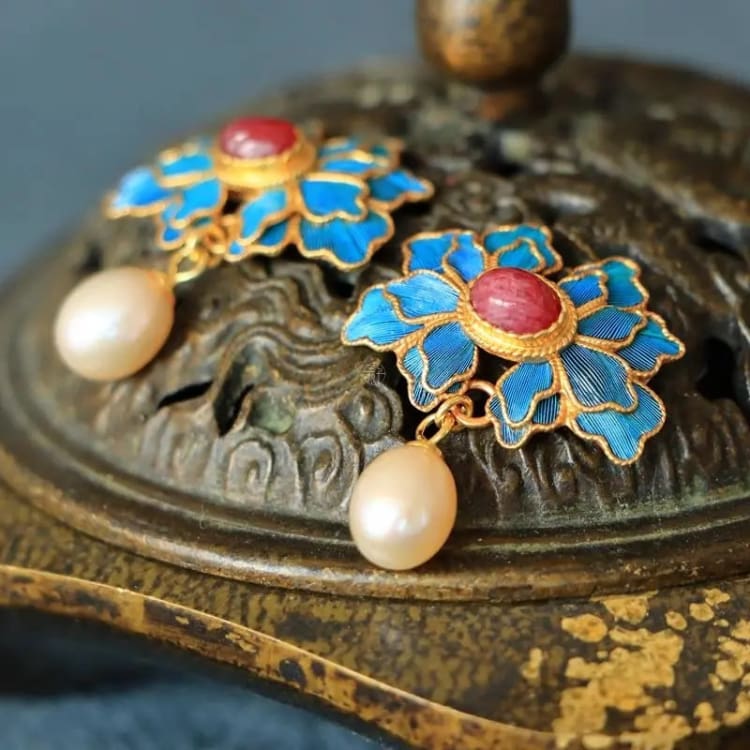 Boucles d'oreilles vintage ' La beauté de la fleur de pivoine '