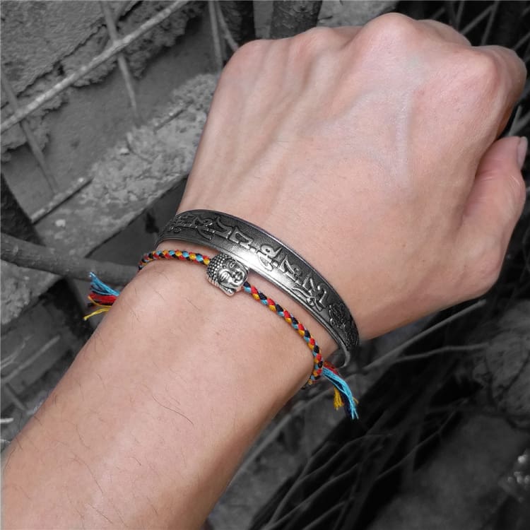Bracelet bouddhiste 2 pièces avec amulette mantra - Eclat de Pierre