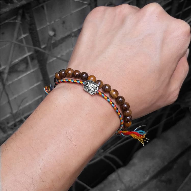 Bracelet bouddhiste porte-bonheur 2 pièces - Eclat de Pierre
