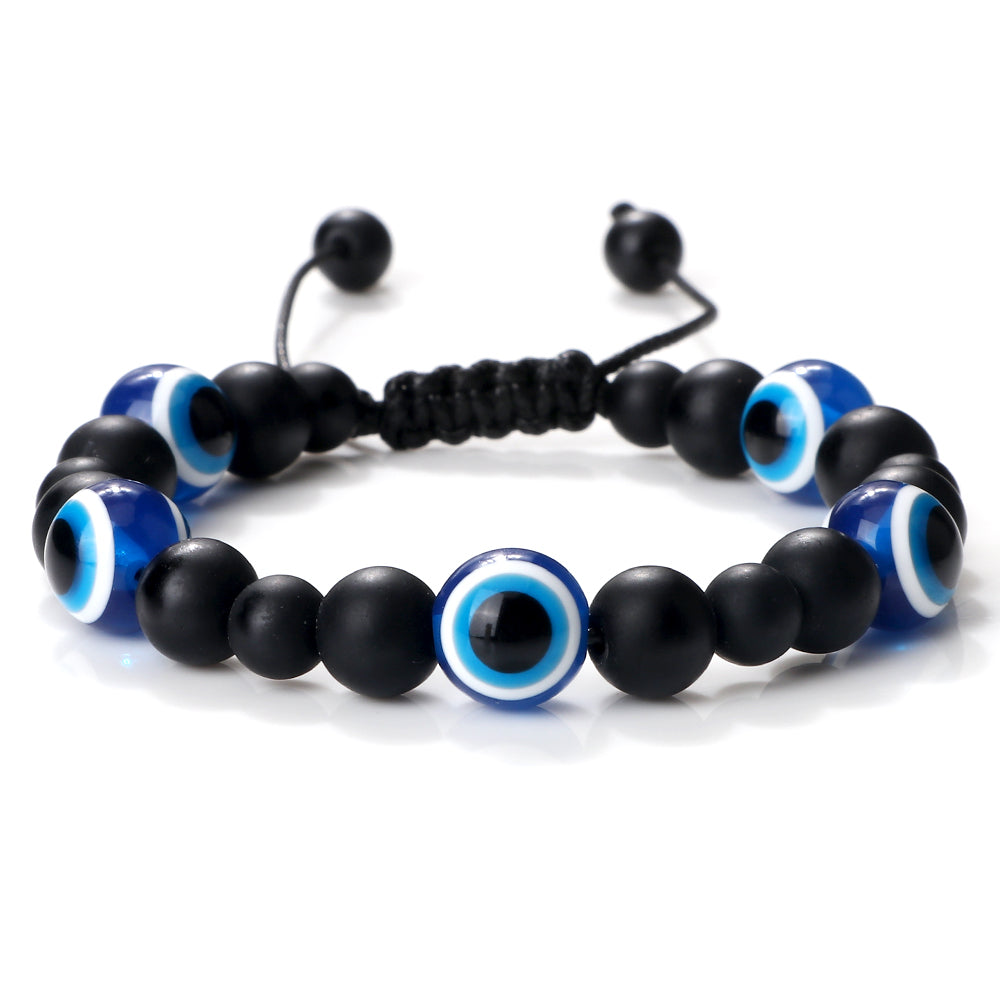 Bracelet pierre de lave oeil protecteur