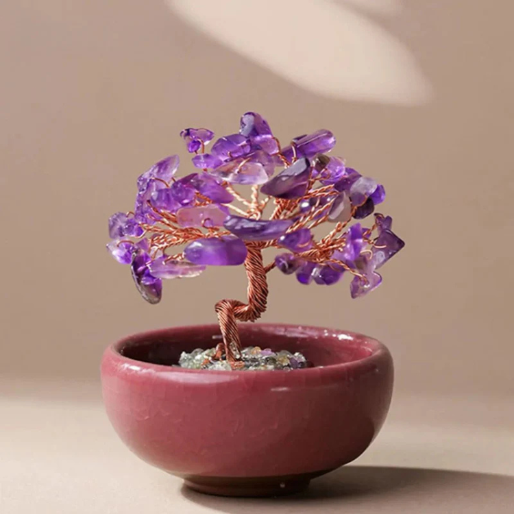 🌿 Arbre de Vie en Pierres Naturelles – Lapis-Lazuli & Amazonite