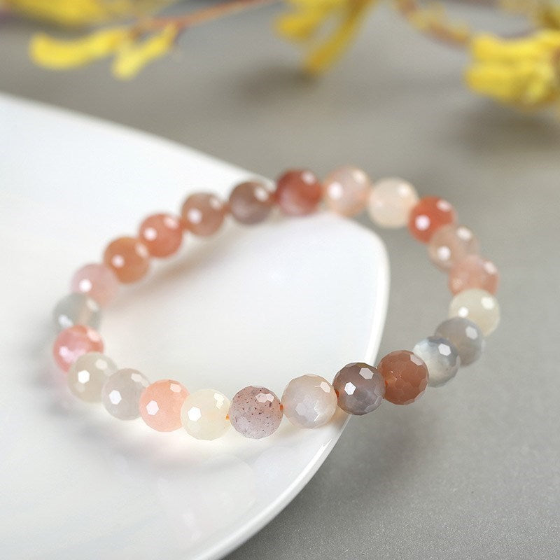 Bracelet pierre de lune colorée naturelle pour femmes