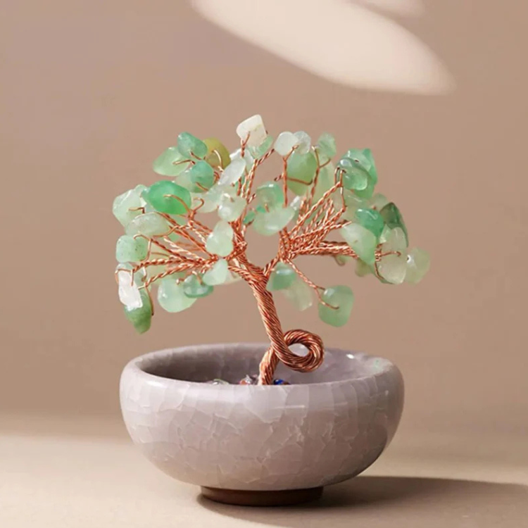 🌿 Arbre de Vie en Pierres Naturelles – Lapis-Lazuli & Amazonite