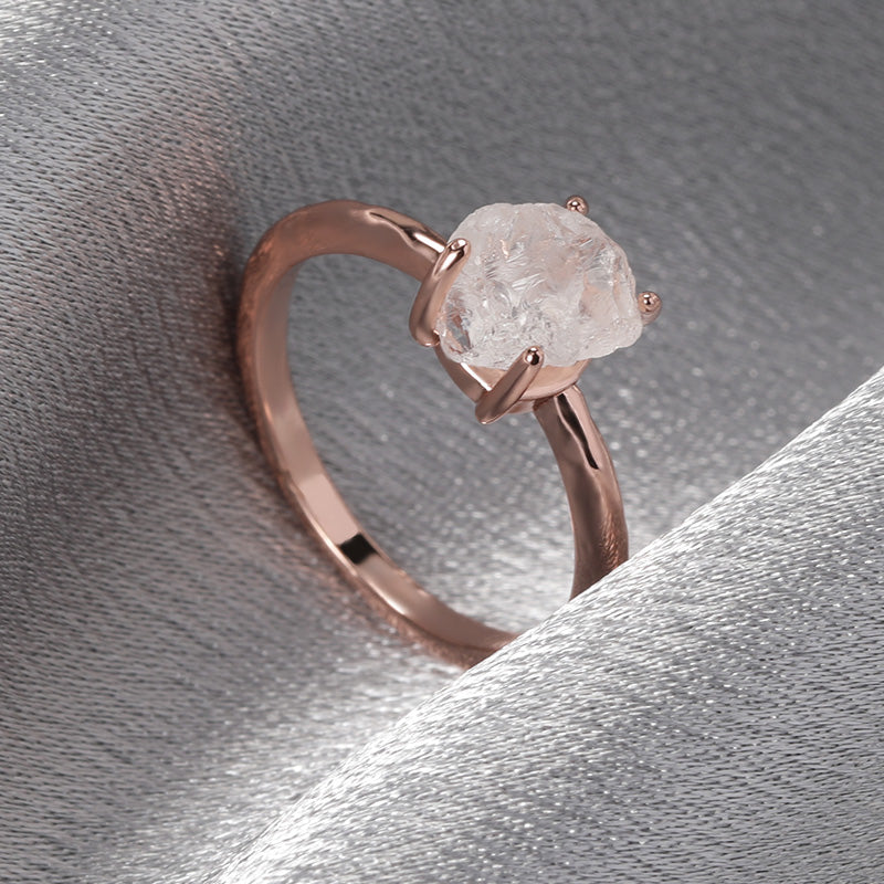 Bague en pierre naturelle en cristal de quartz