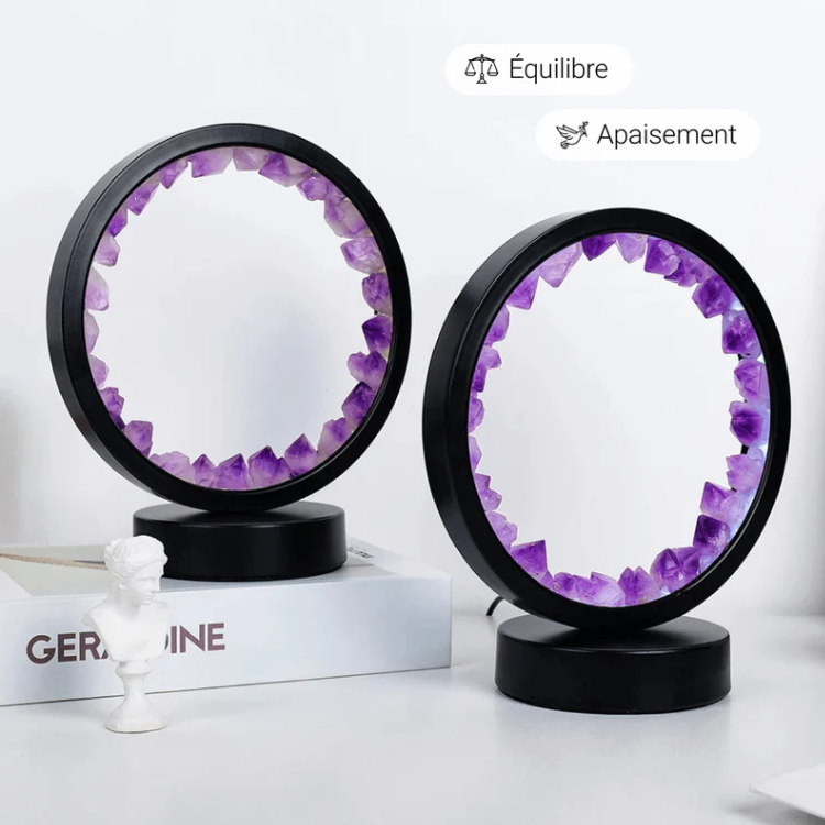 💜 Lampe Cercle d’Améthyste – Éclat et Sérénité
