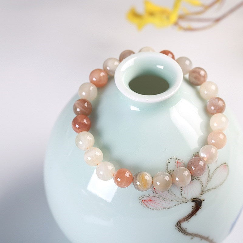 Bracelet pierre de lune colorée naturelle pour femmes