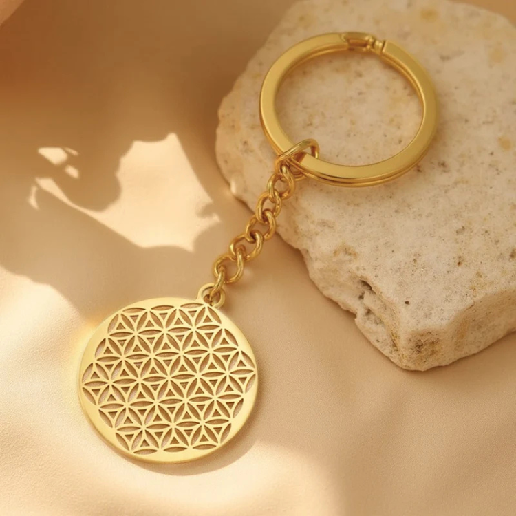 ✨ Porte-clés « Fleur de Vie » – Symbole d’Harmonie & d’Énergie Positive