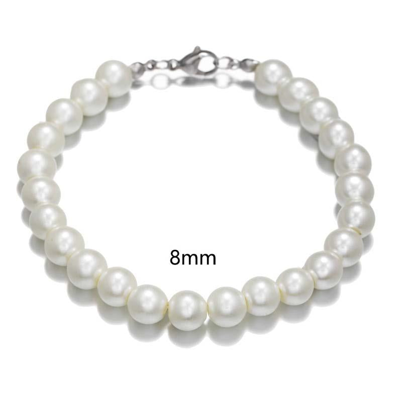 Bracelet perles homme blanches tendance