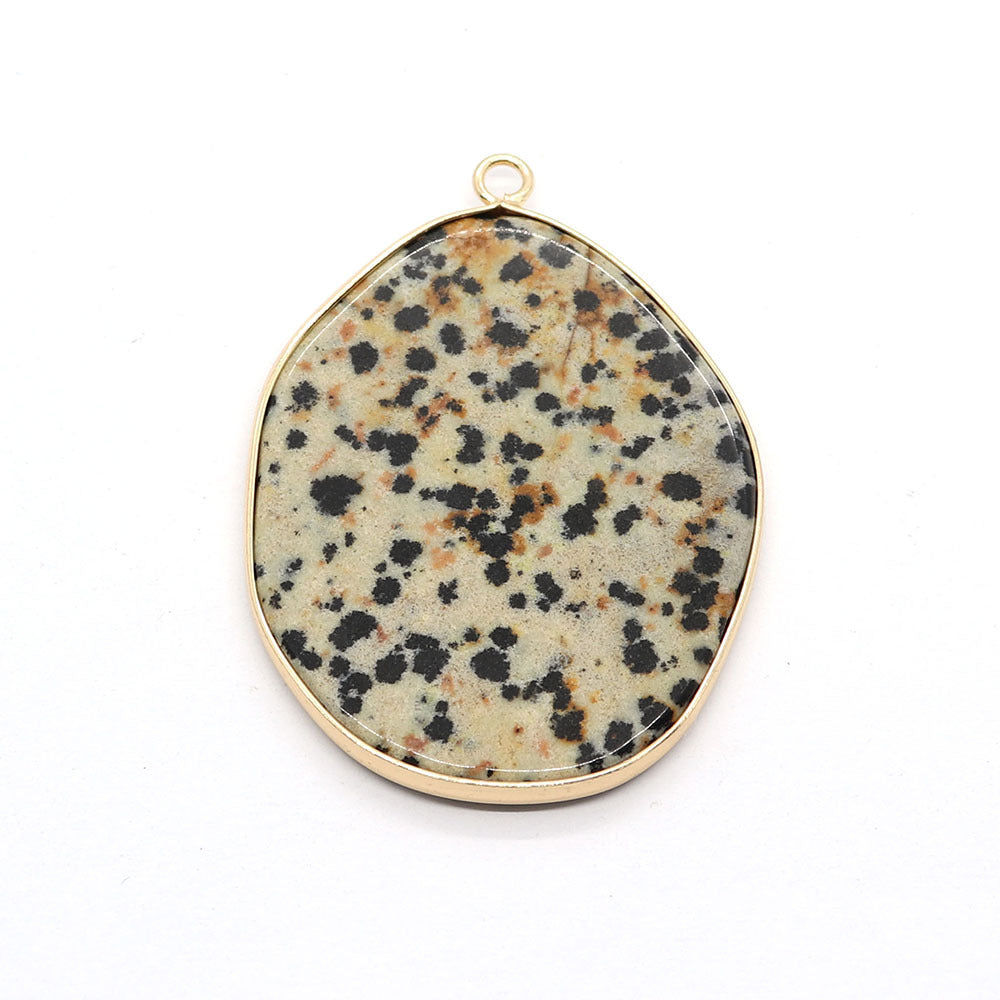 Natural stone irregular white turquoise edge single-hole pendant