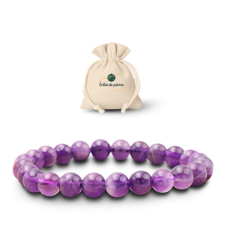 Bracelet en Améthyste Naturelle Foncée