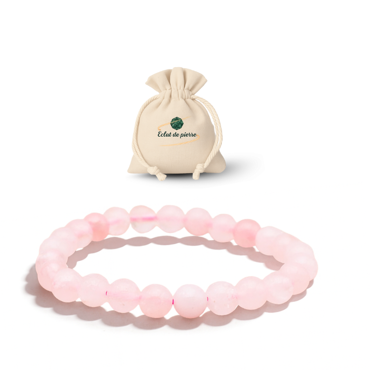 Bracelet en Quartz Rose Naturel