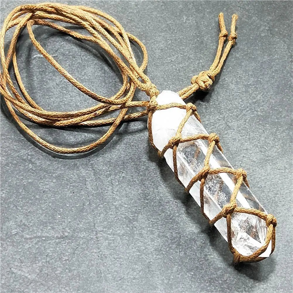 Pendentif en Quartz Améthyste Blanc Naturel