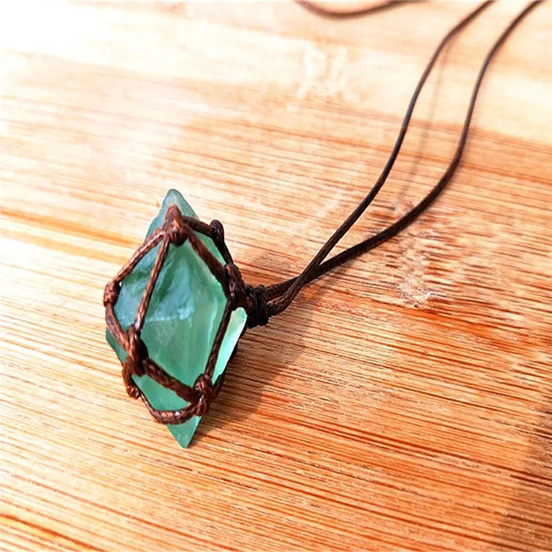 Pendentif en Cristal de Fluorite Naturelle