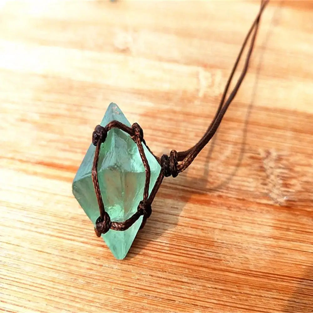 Pendentif en Cristal de Fluorite Naturelle