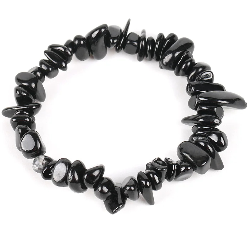 Bracelet extensible en perles de tourmaline irrégulières
