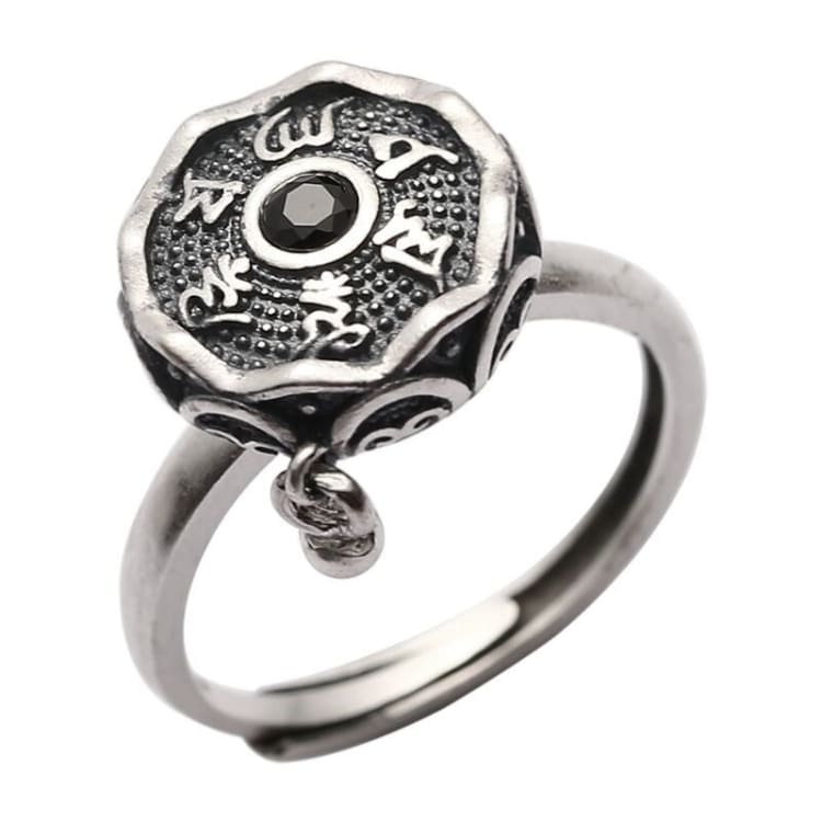 Anneau du Mantra de la Compassion en Argent Sterling 925