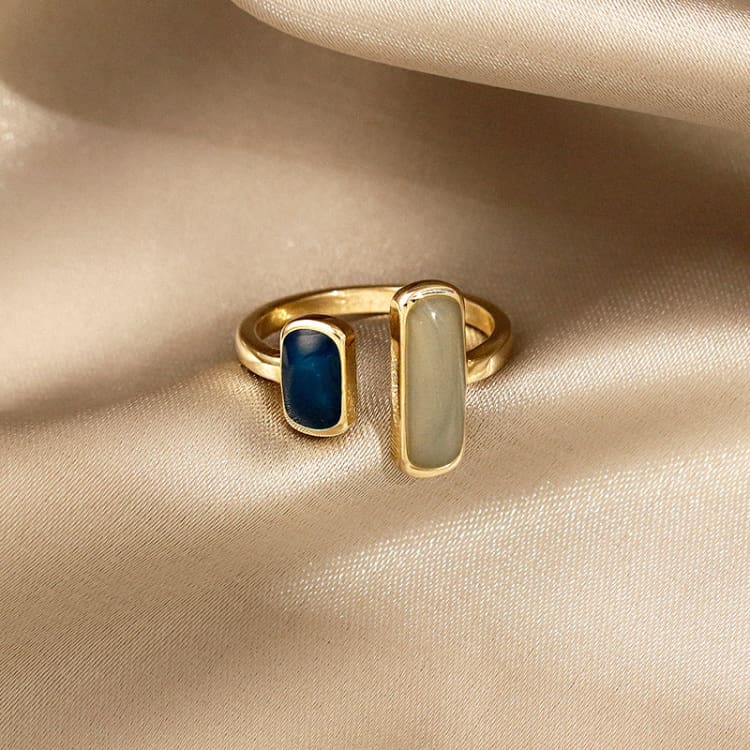 Bague Ajustable Vintage ' l'asymétrie colorée'