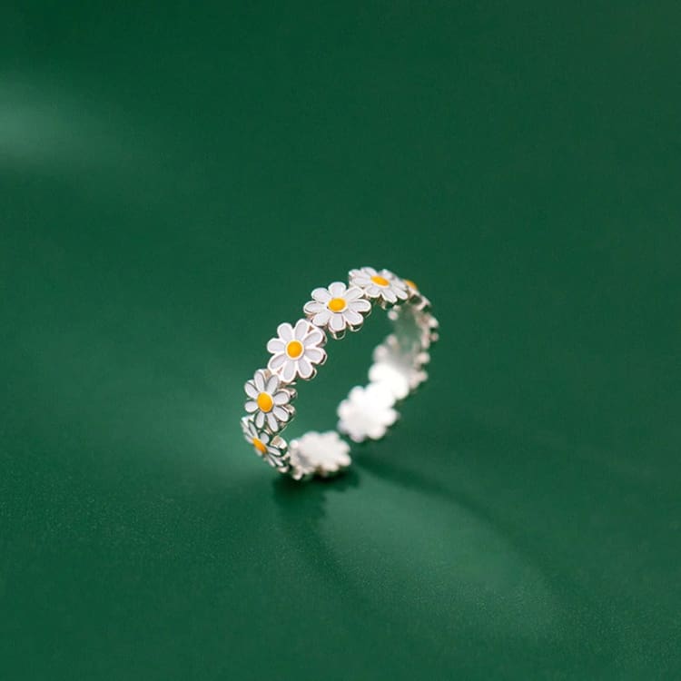 Bague couronne de marguerite ajustable