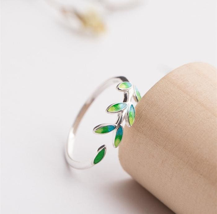 Bague feuille d'arbre de vie - ajustable