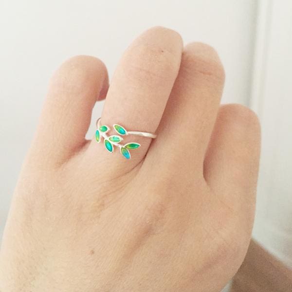 Bague feuille d'arbre de vie - ajustable