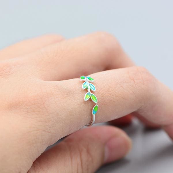 Bague feuille d'arbre de vie - ajustable