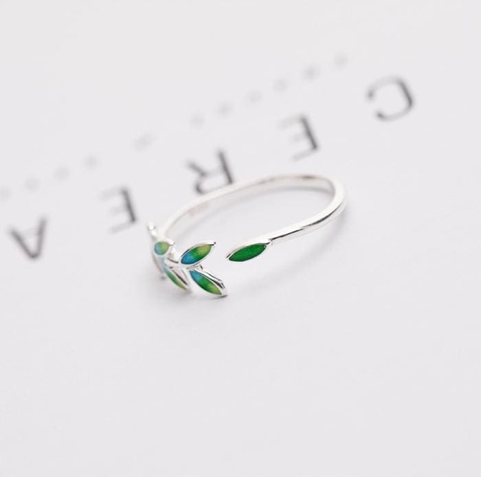 Bague feuille d'arbre de vie - ajustable