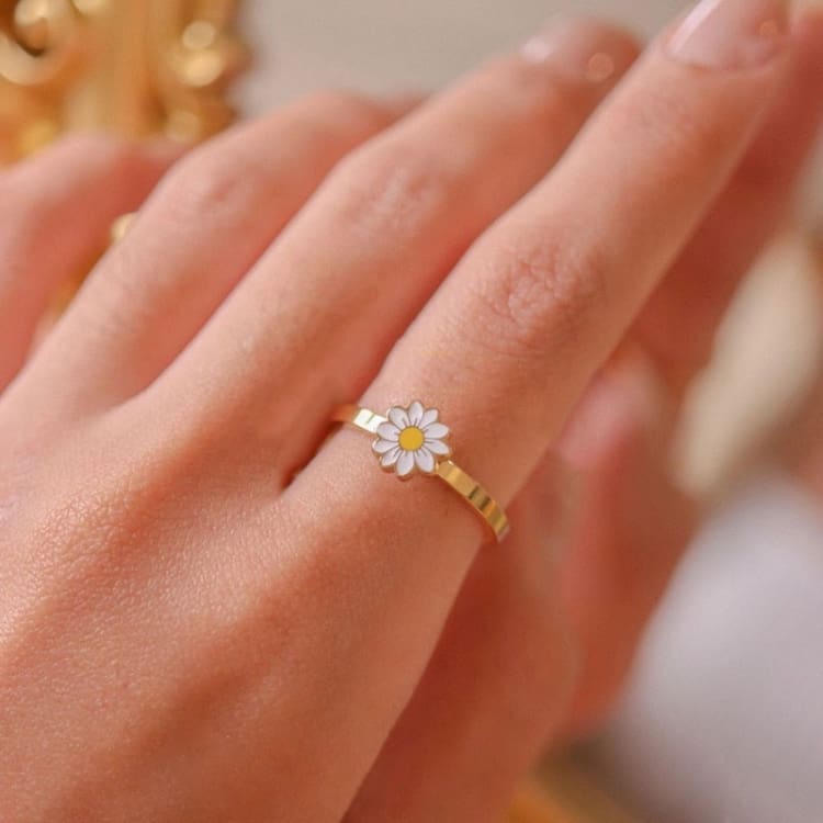 Bague Marguerite rotative 'Au gré des vents '