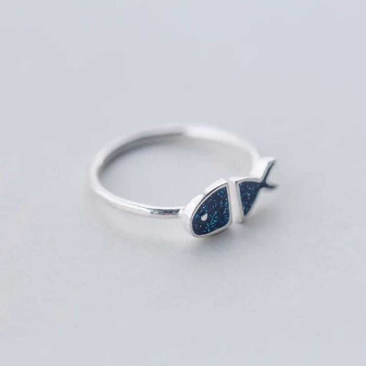 Bague poisson bleu