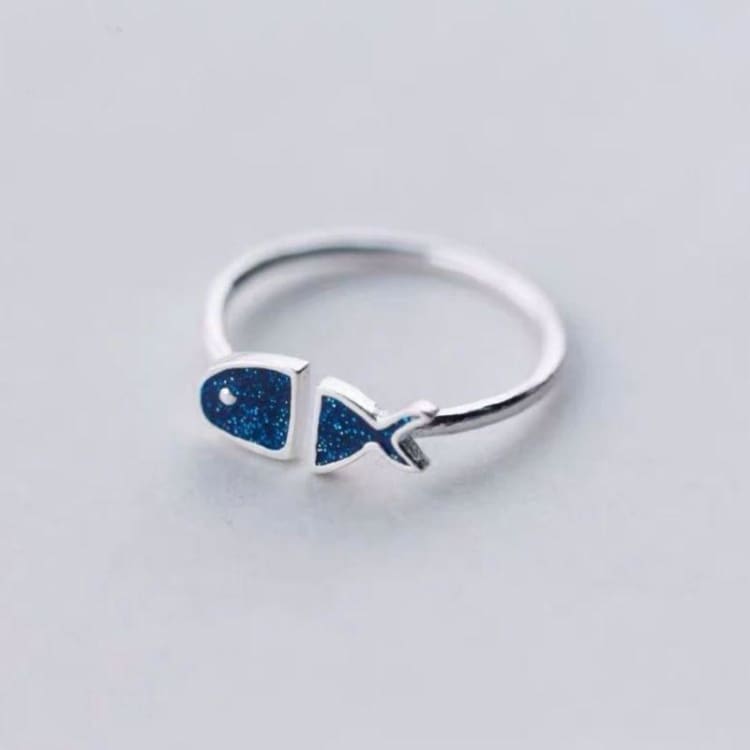 Bague poisson bleu