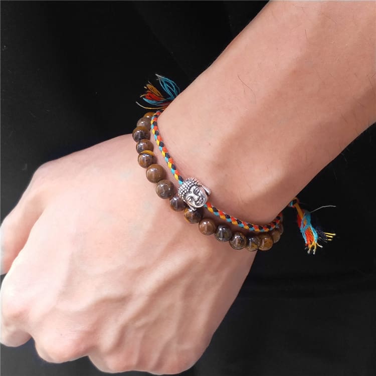 Bracelet bouddhiste porte-bonheur 2 pièces