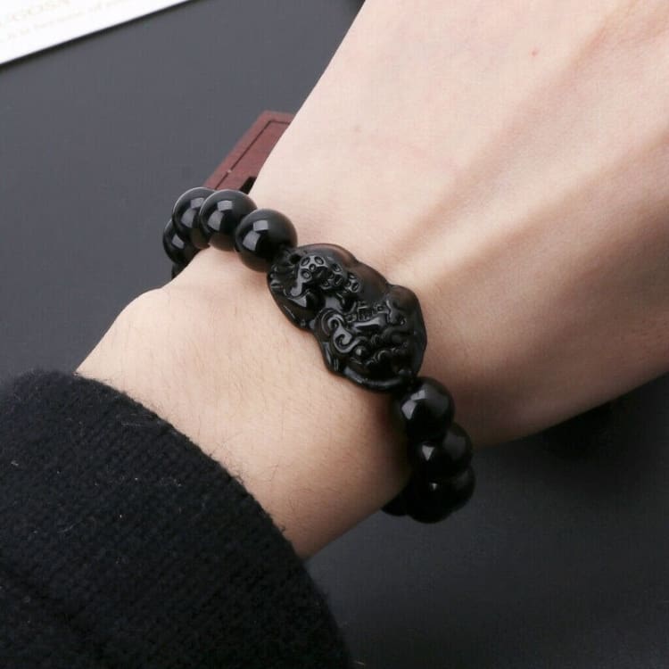 Bracelet de chance - Pi Xiu en Obsidienne