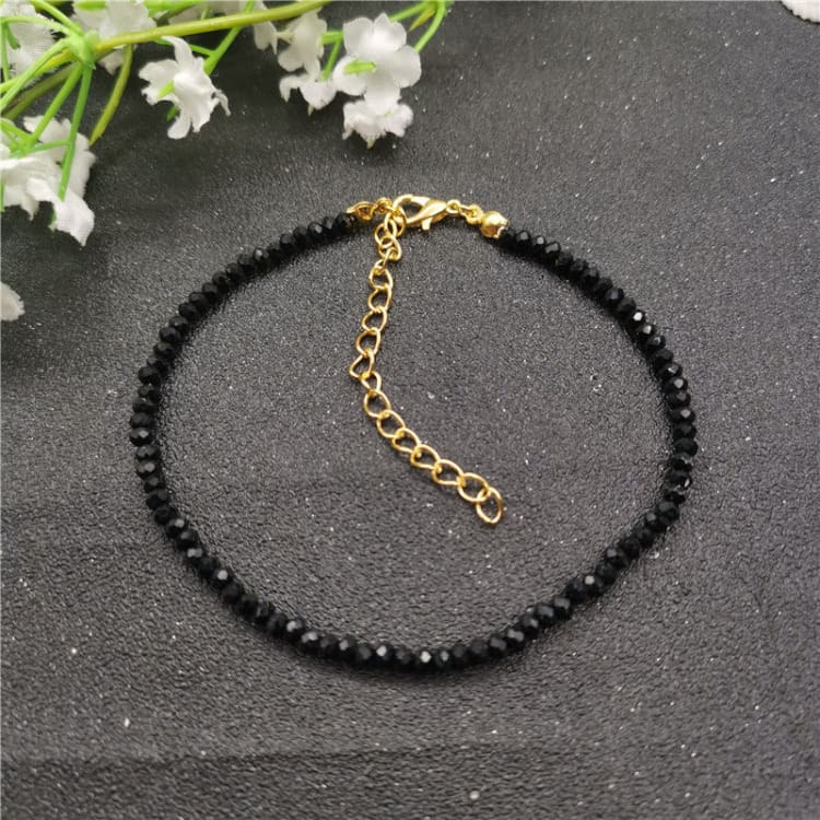 Bracelet de cheville en perles de cristal pour femme