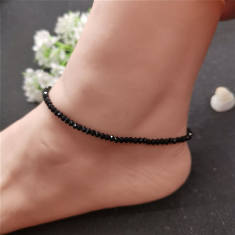 Bracelet de cheville en perles de cristal pour femme