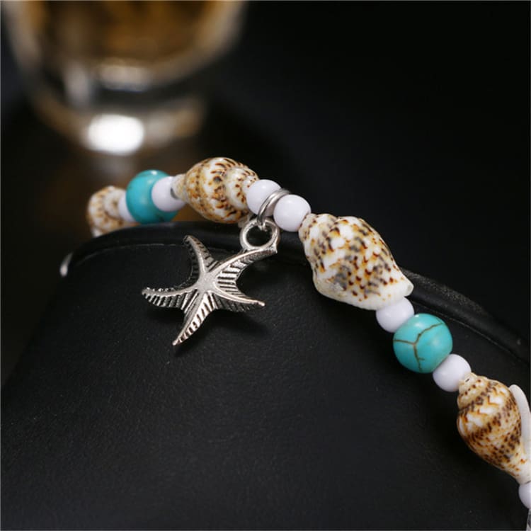 Bracelet de cheville pour femme en forme de coquillage