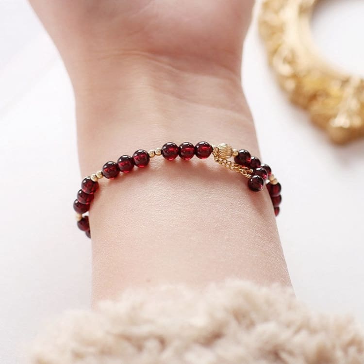 Bracelet de force grenat rouge