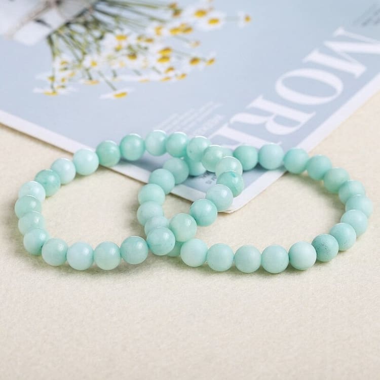 Bracelet en calcédoine bleue