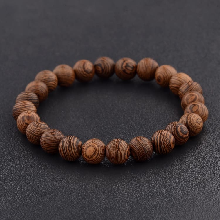 Bracelet pour homme en perle de bois